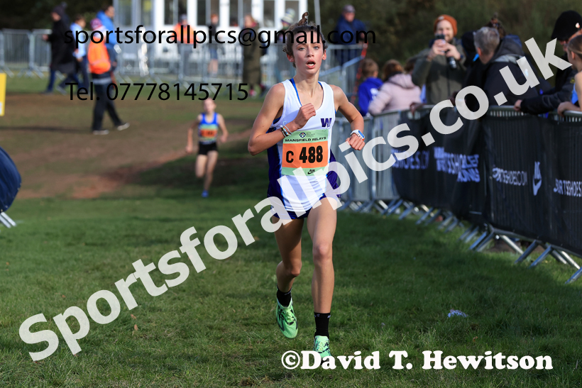 Girls Under-13s 2025 National Cross Country Relays, Berry Hill Park, Mansfield. Photo: David T. Hewitson/Sports for All Pics